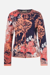 Cardigan, Floral Pattern