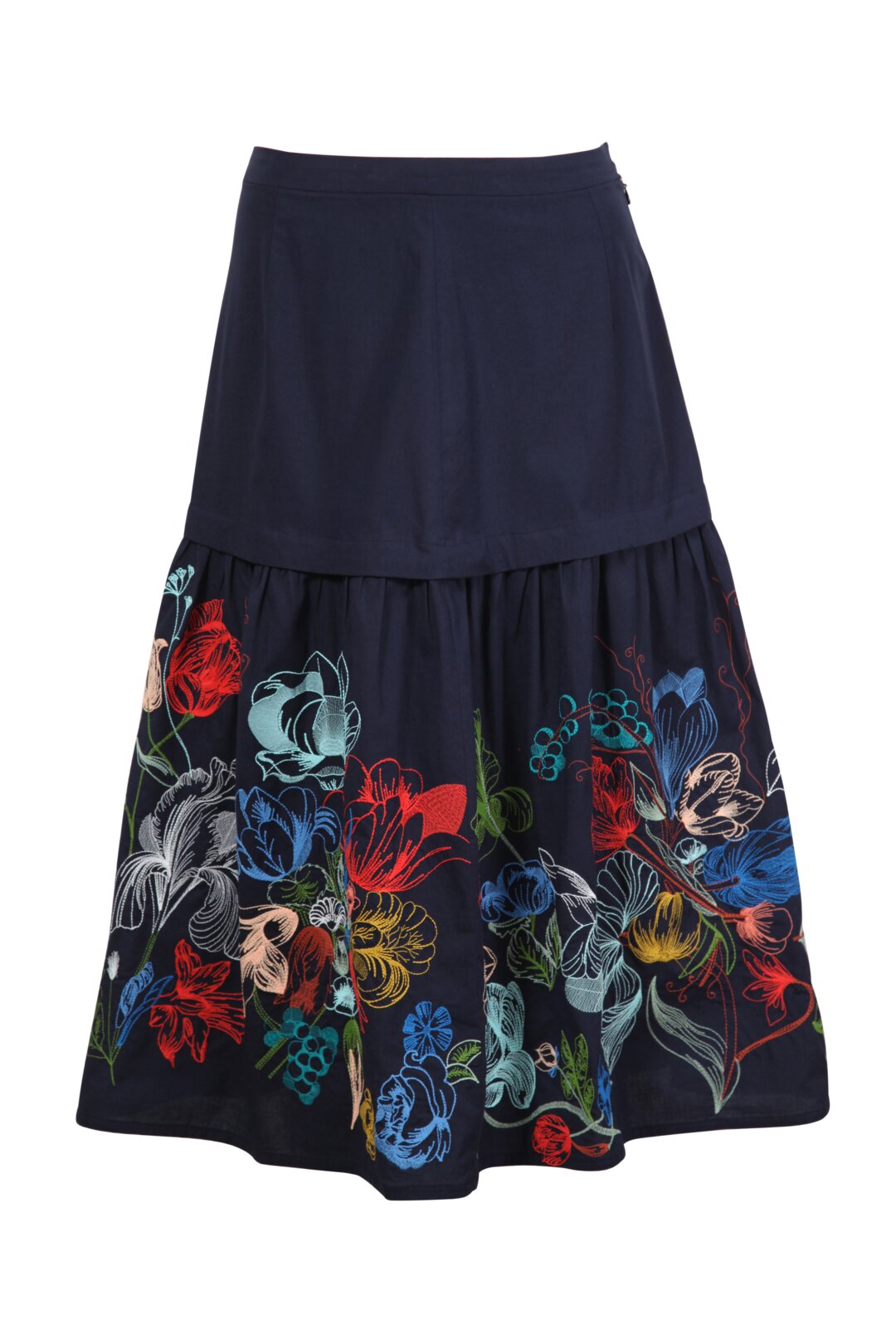 Skirt, Floral Embroidery
