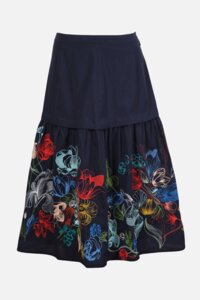 Skirt, Floral Embroidery
