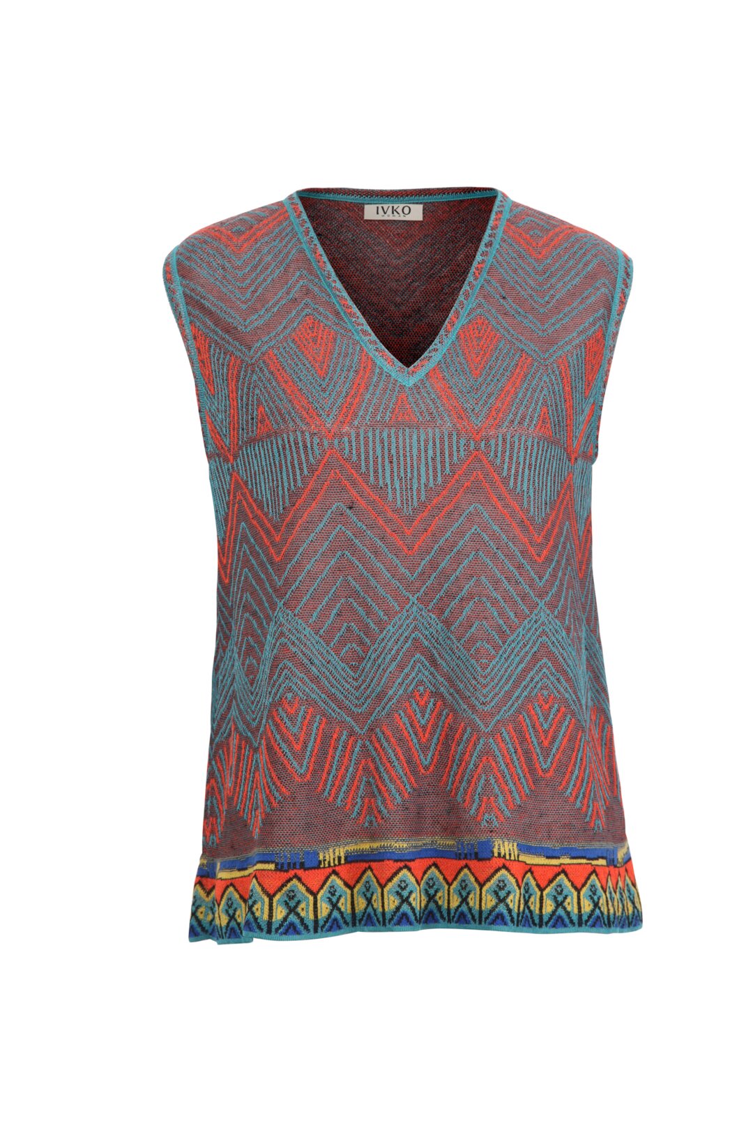 Brocade Pullover, V Neck