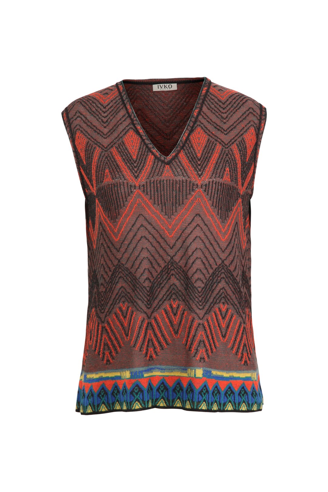 Brocade Pullover, V Neck