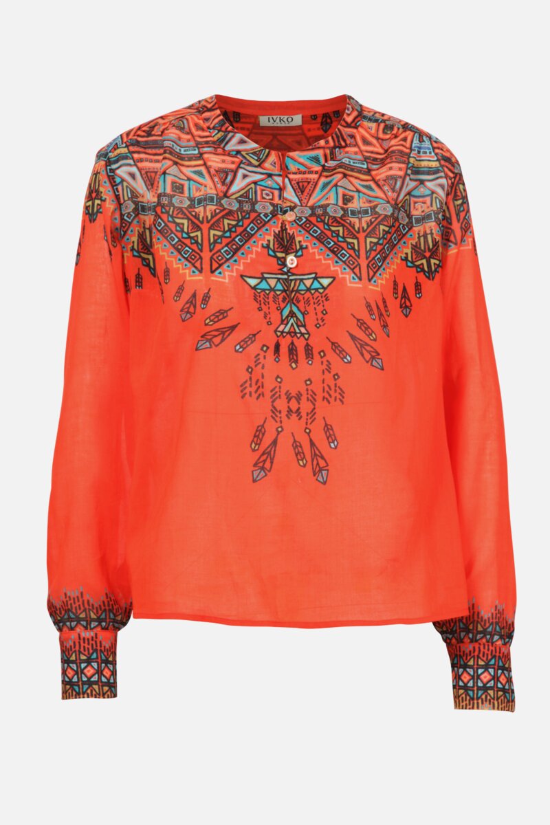 Blouse, Geometric Pattern