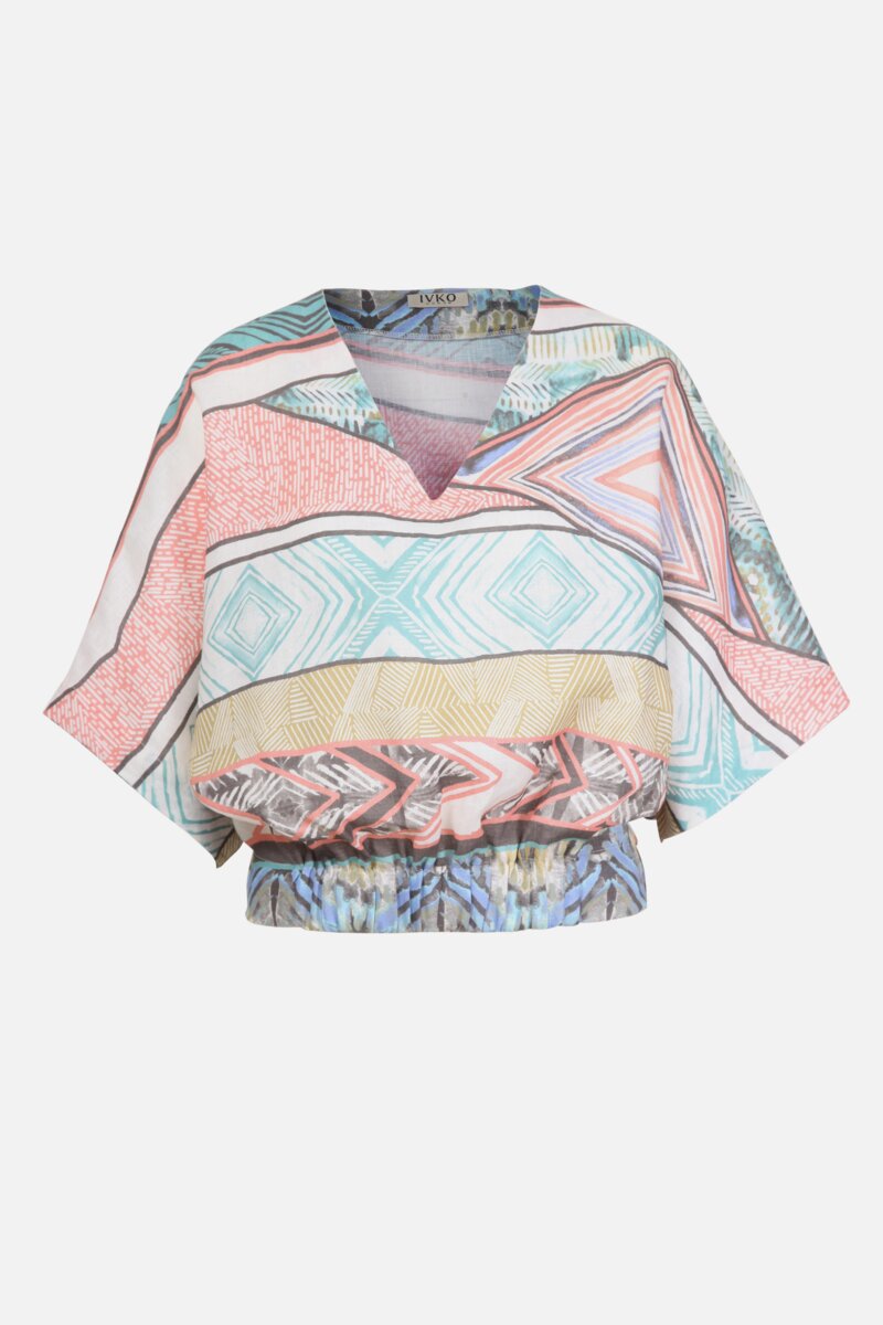 Bluse in geometrischem Muster