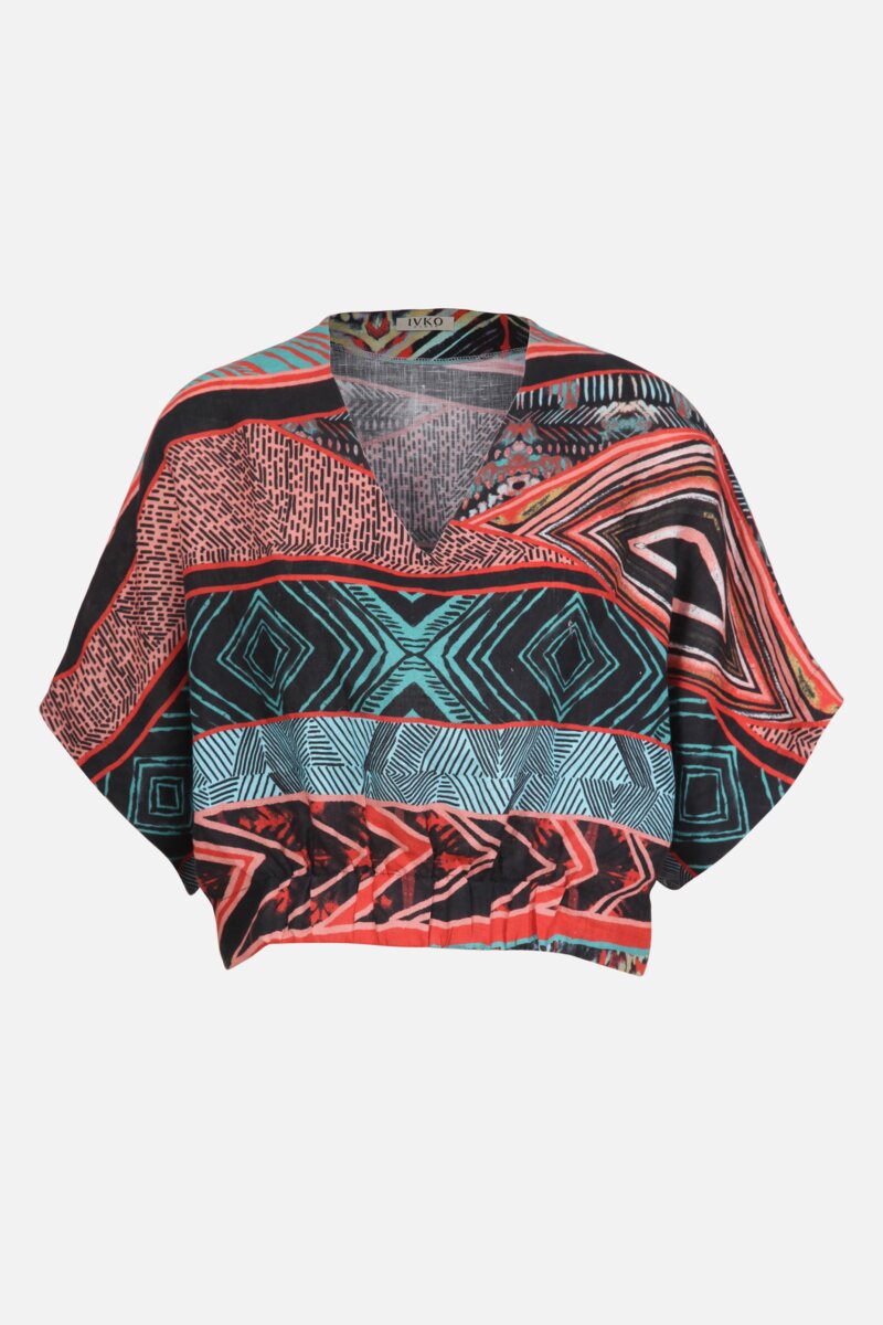 Bluse in geometrischem Muster