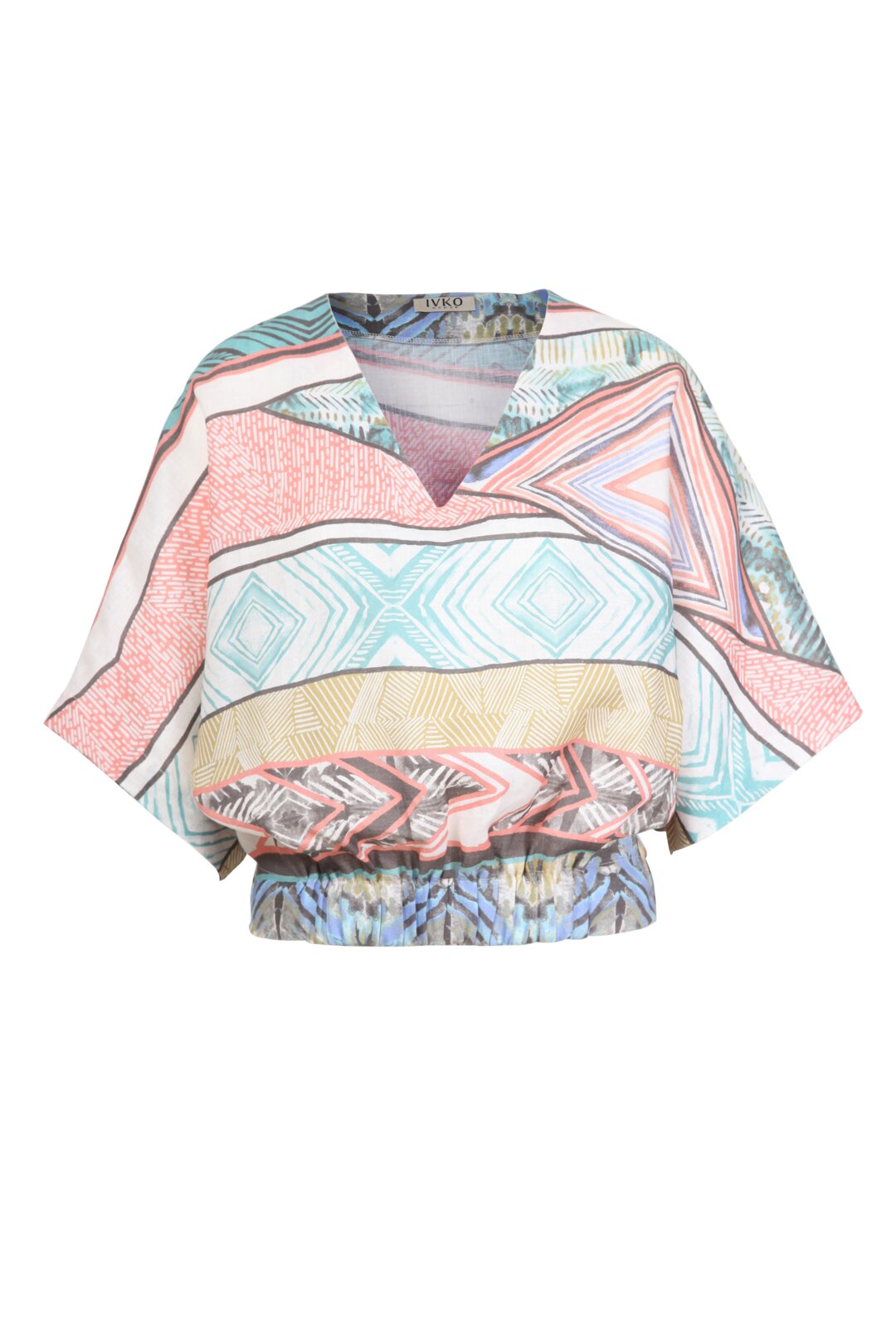 Bluse in geometrischem Muster