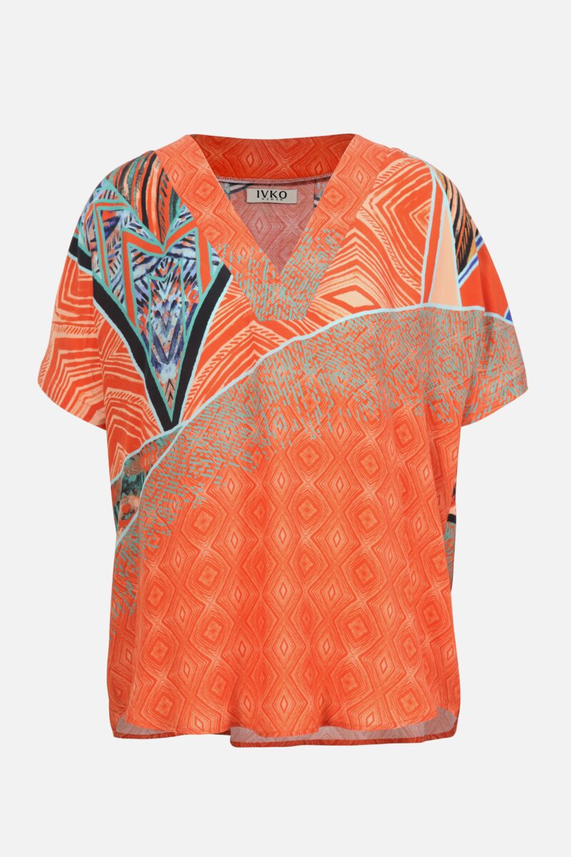 Bluse in geometrischem Muster