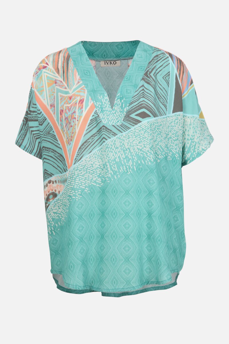 Bluse in geometrischem Muster