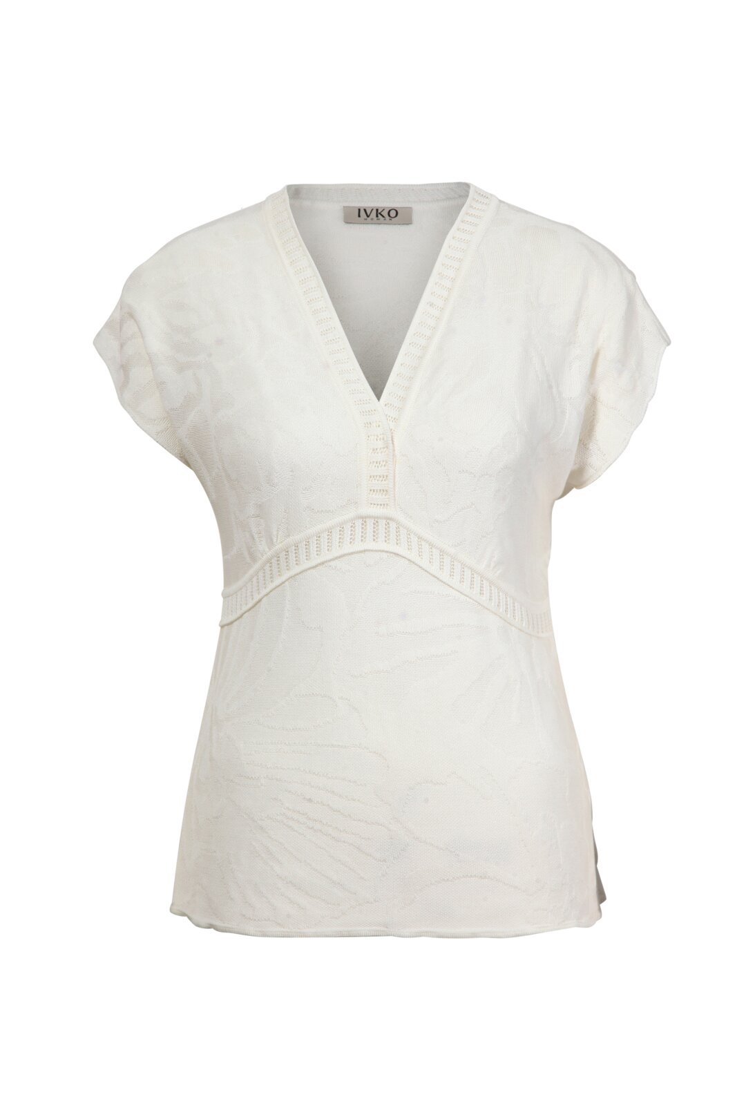 V-Pullover mit Strukturmuster
