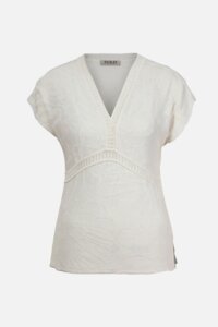 V-Pullover mit Strukturmuster