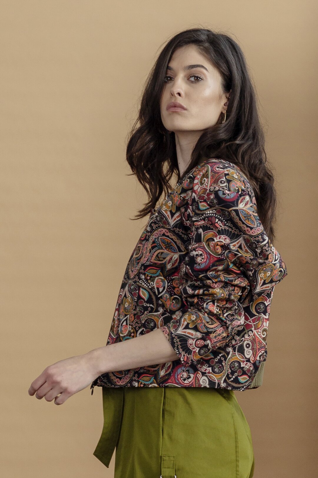 Bomber Jacket, Floral Pattern Print