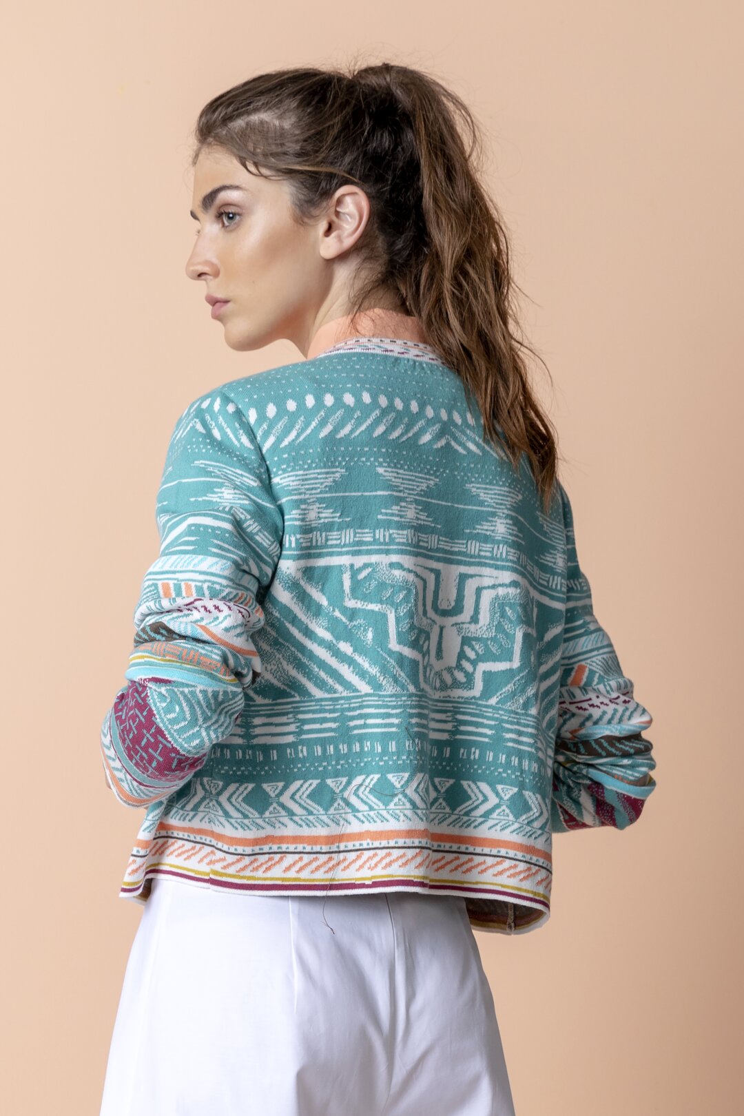 Cardigan, Geometric Pattern