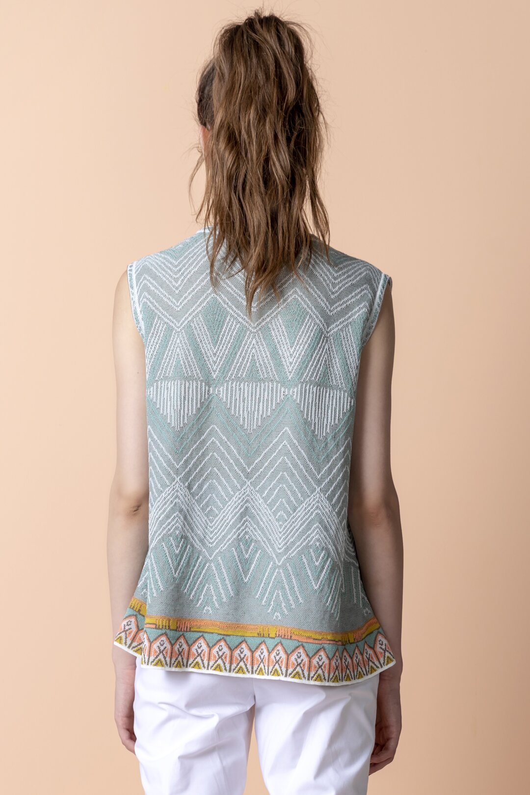 Brocade Pullover, V Neck