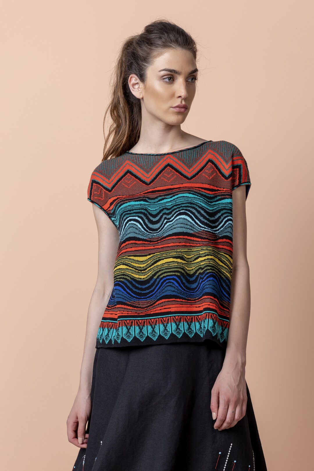 Top mit geometrischem Print