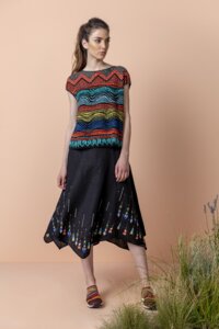 Top mit geometrischem Print