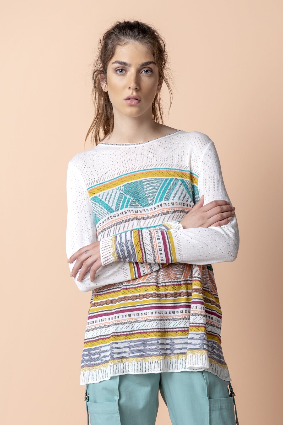 Pullover, Geometric Pattern