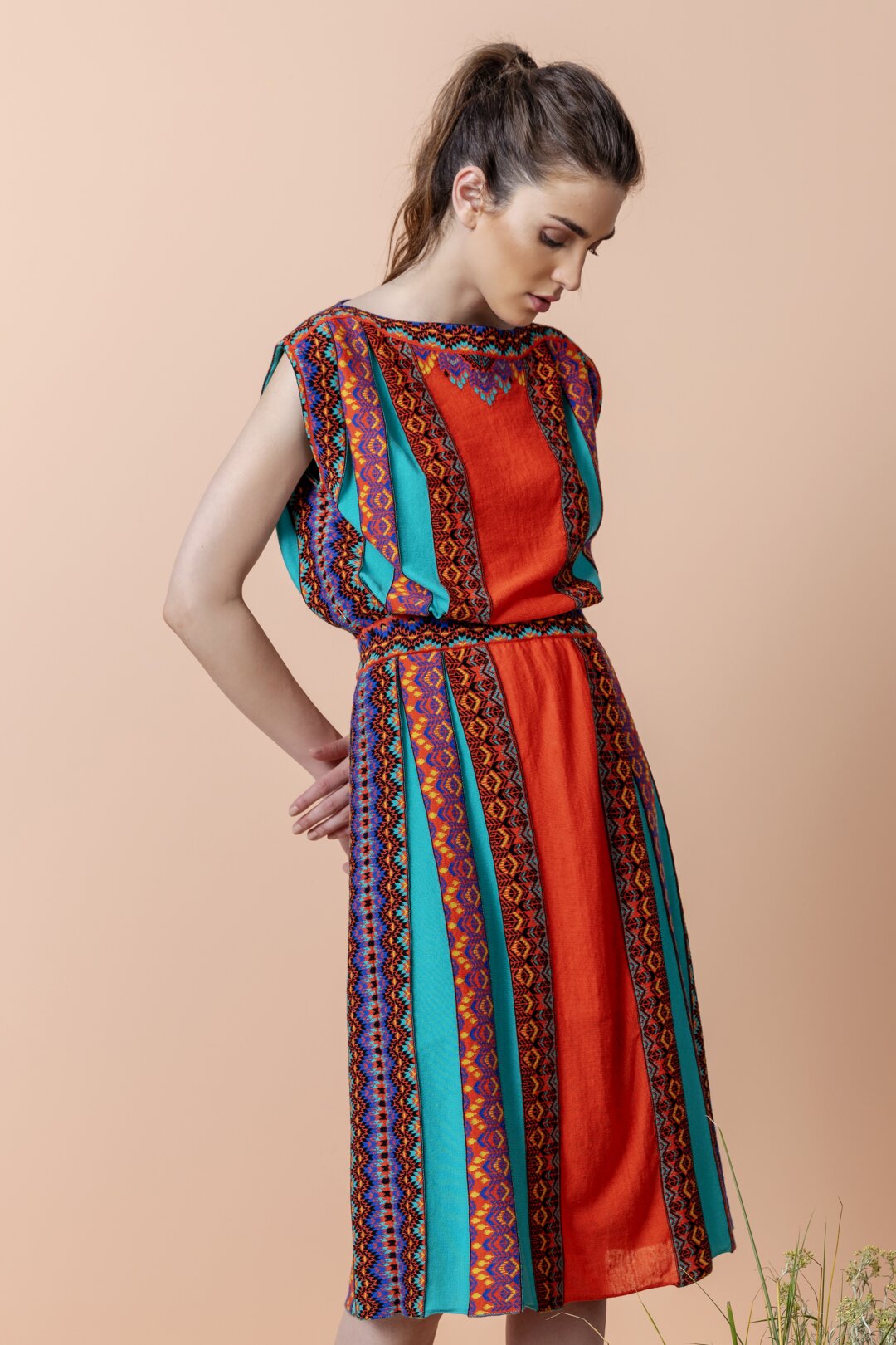 Dress, Intarsia Pattern