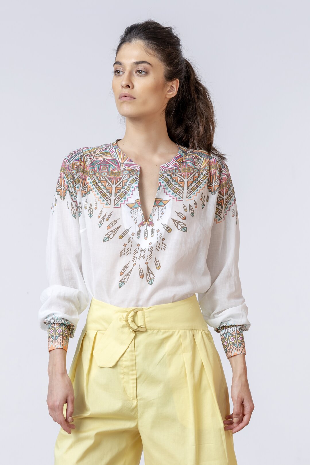 Blouse, Geometric Pattern