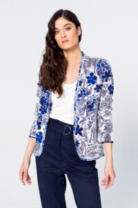 Jacquard Jacket, Floral Pattern