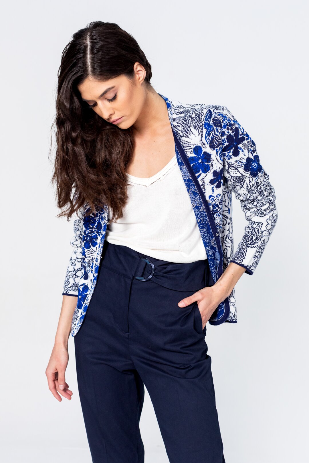Jacquard Jacket, Floral Pattern