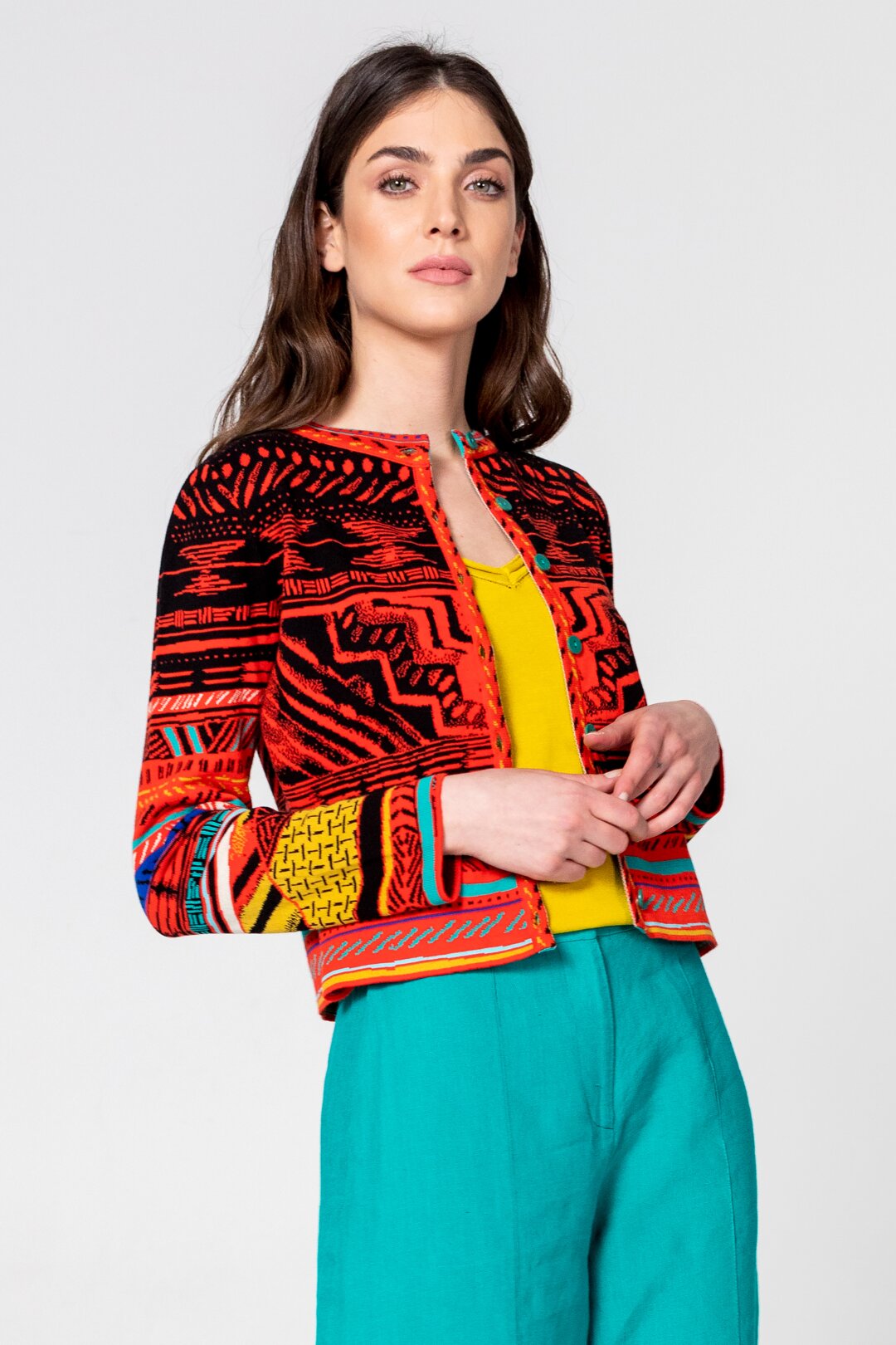 Cardigan, Geometric Pattern