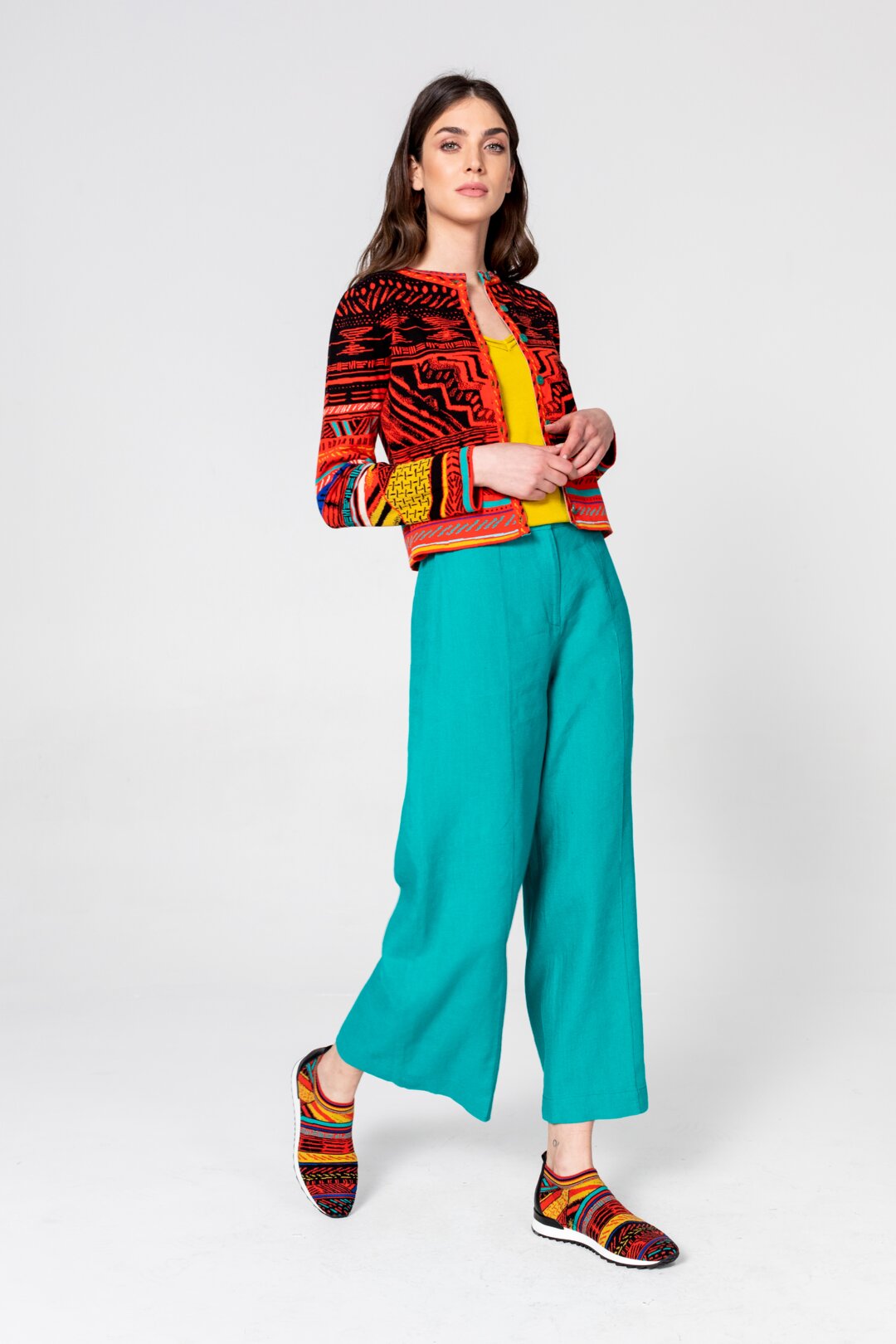 Cardigan, Geometric Pattern