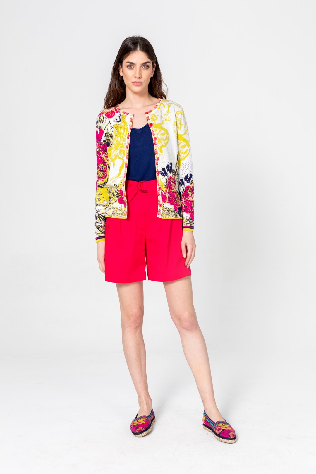Cardigan, Floral Pattern
