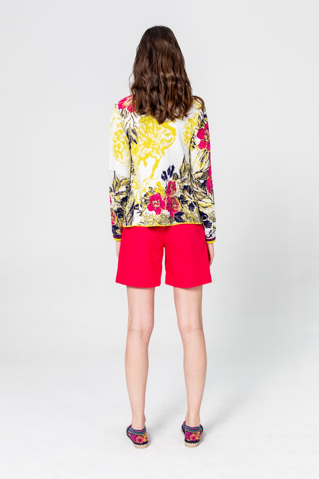 Cardigan, Floral Pattern