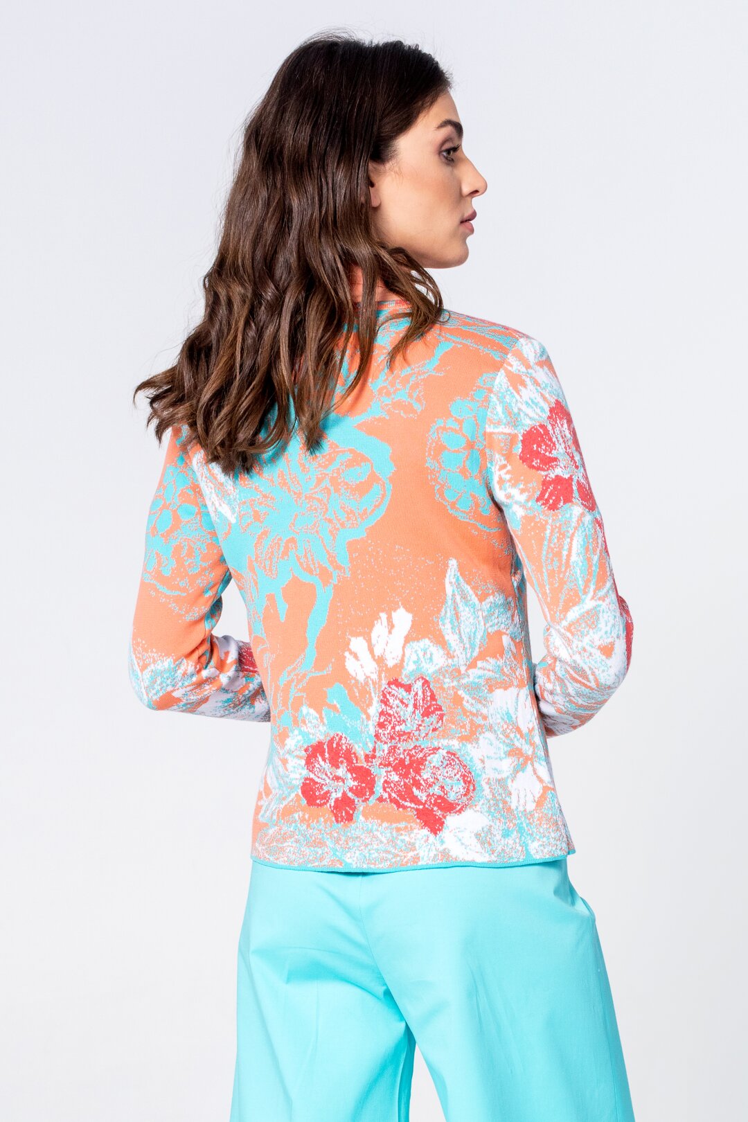 Cardigan, Floral Pattern