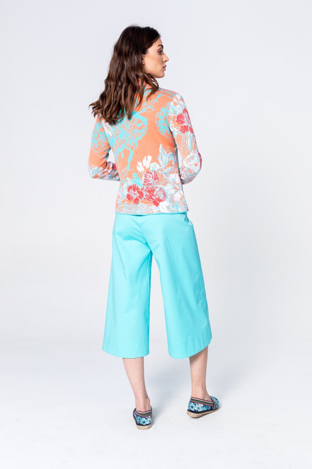 Cardigan, Floral Pattern