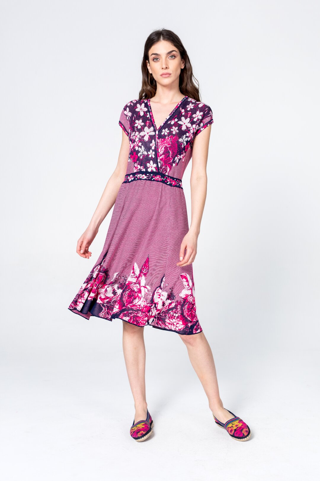 Kleid mit Intarsienmuster