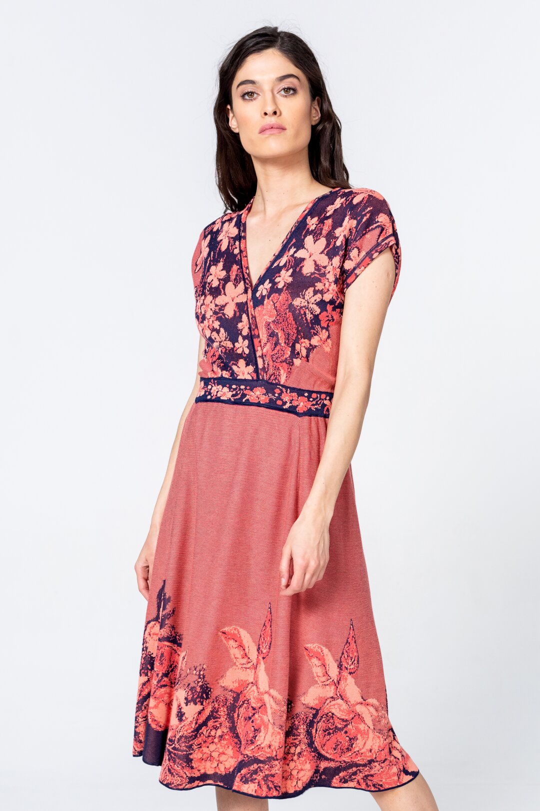 Kleid mit Intarsienmuster