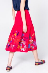 Skirt, Floral Embroidery