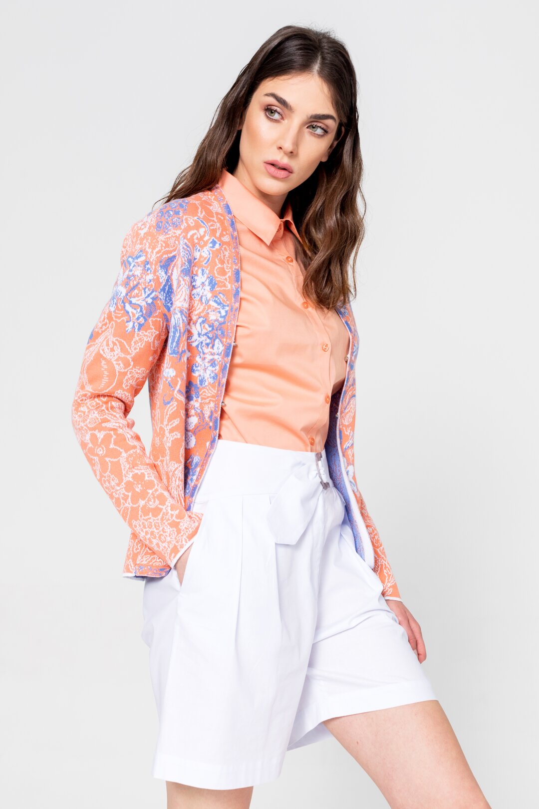 Jacquard Jacket, Floral Pattern