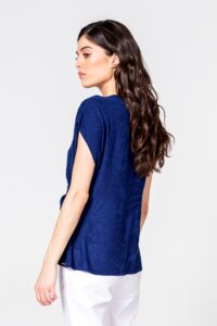 V-Pullover mit Strukturmuster