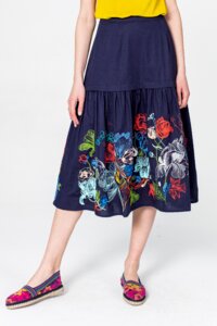 Skirt, Floral Embroidery