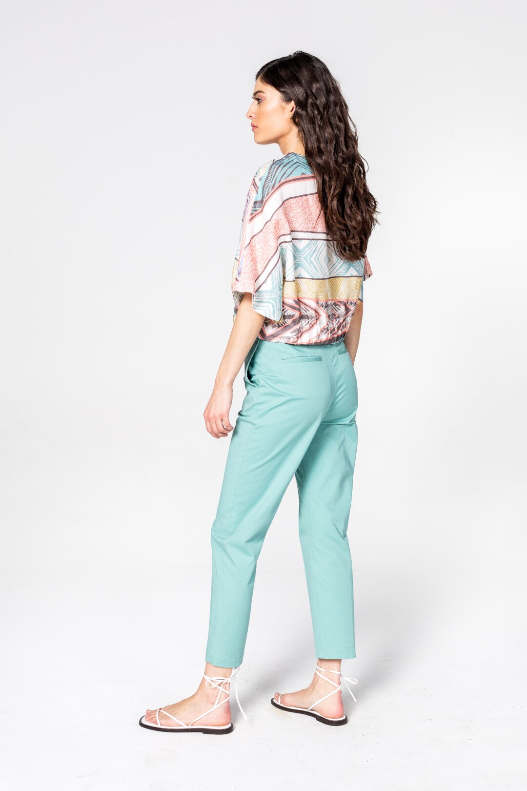 Bluse in geometrischem Muster