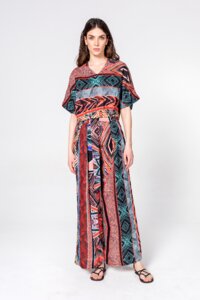 Bluse in geometrischem Muster