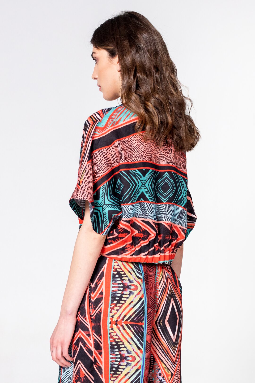 Bluse in geometrischem Muster
