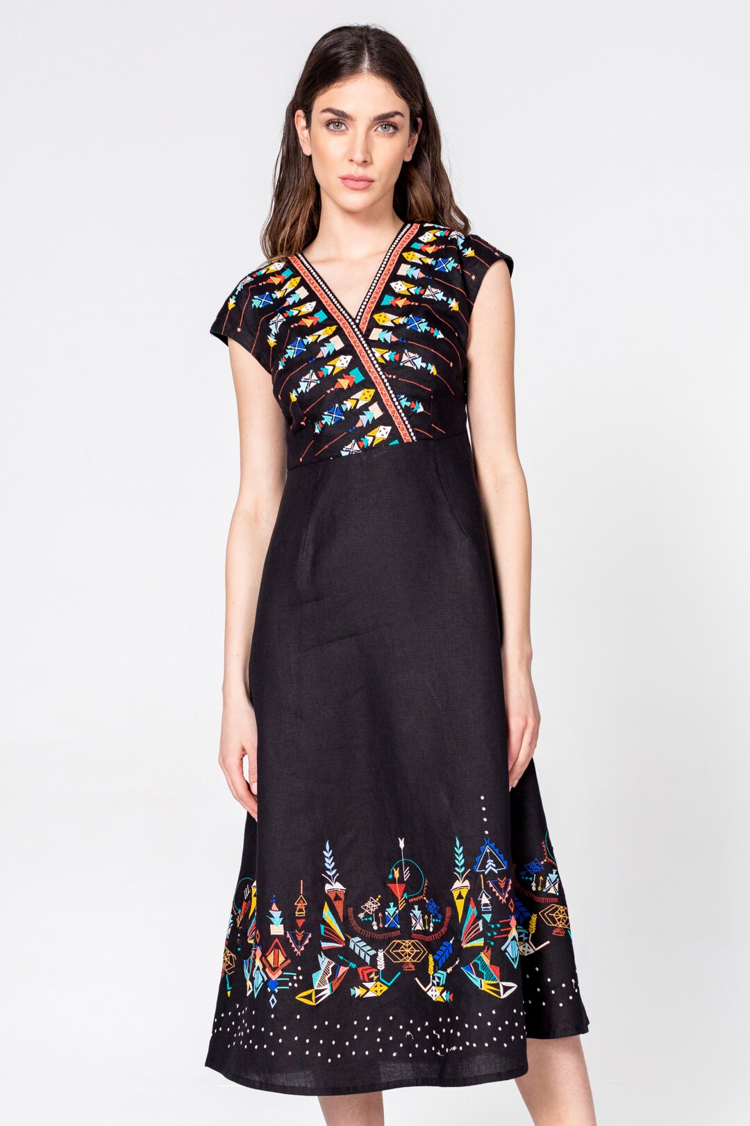 Dress, With Embroidery