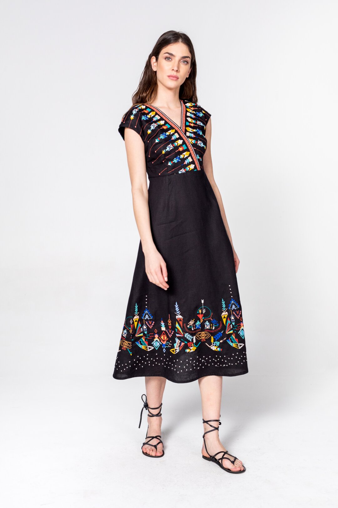 Dress, With Embroidery