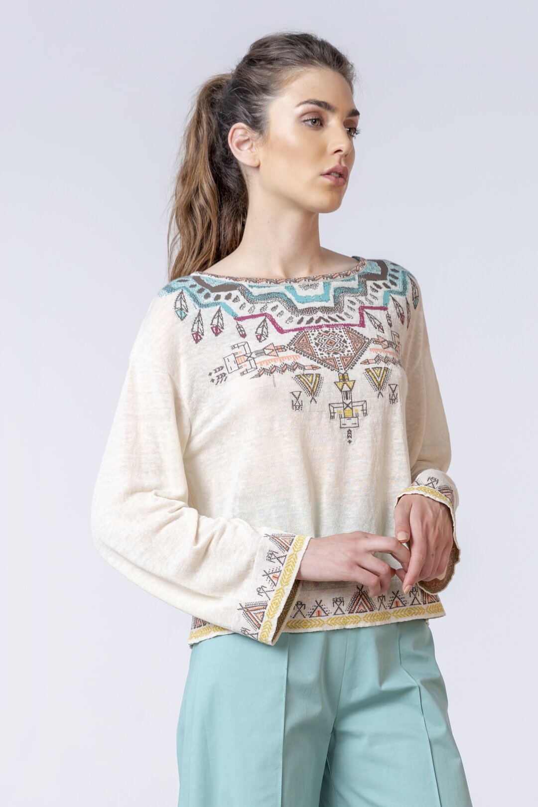 Pullover mit Intarsienmuster