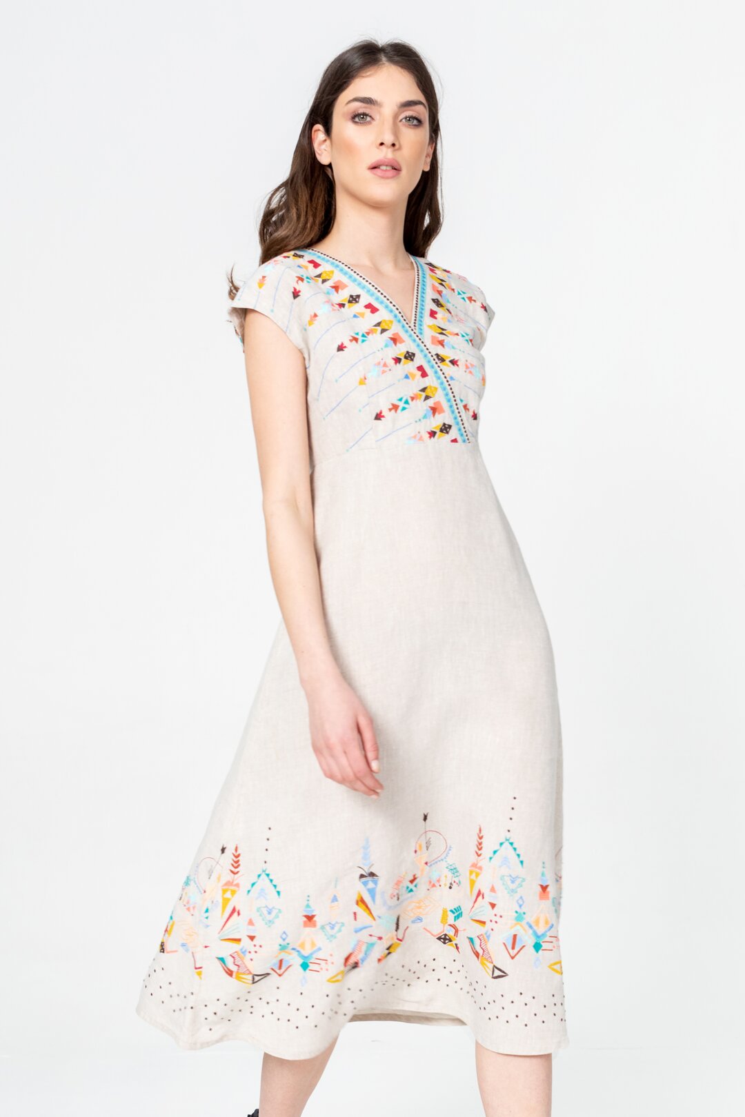 Dress, With Embroidery