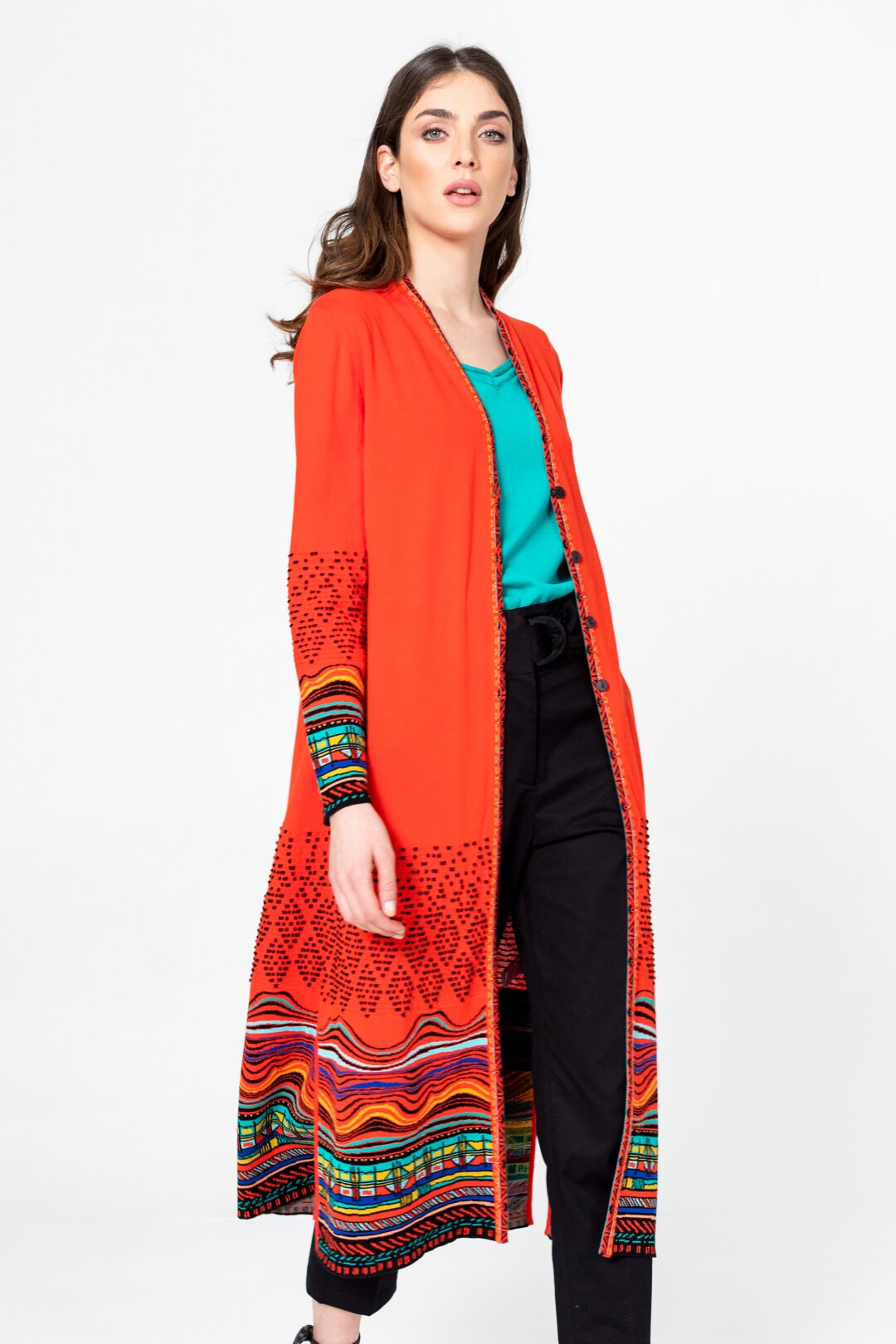 Coat, Intarsia Pattern