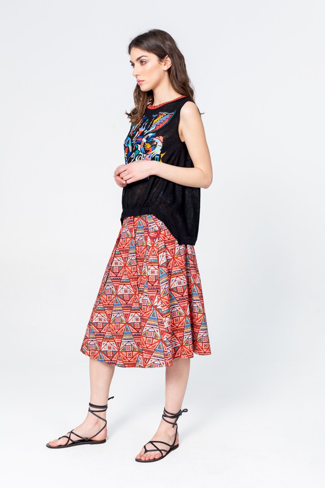Skirt, Geometric Pattern