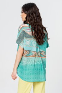 Bluse in geometrischem Muster