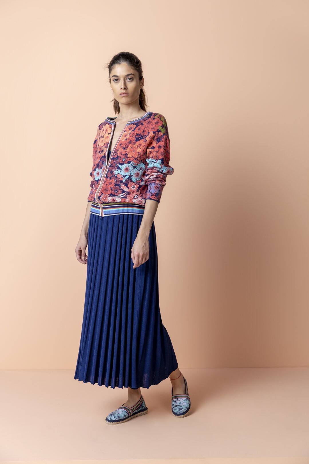 Cardigan, Floral Pattern