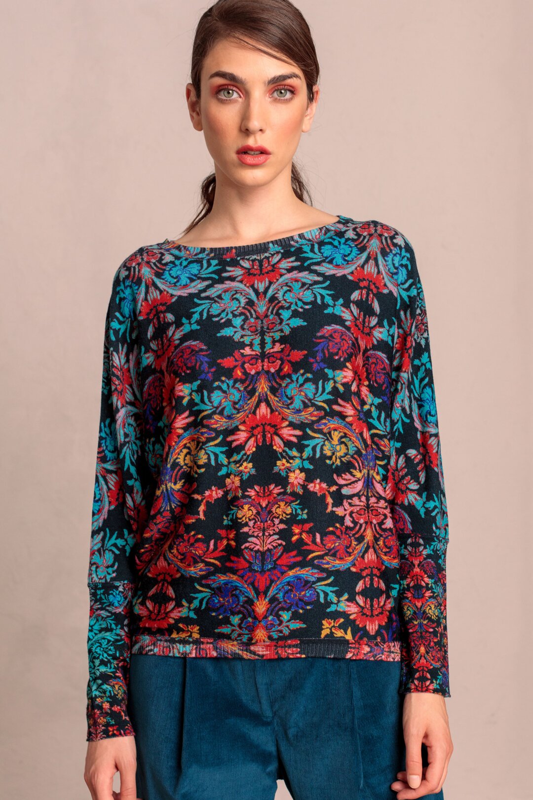 Printed Pullover, Floral Pattern