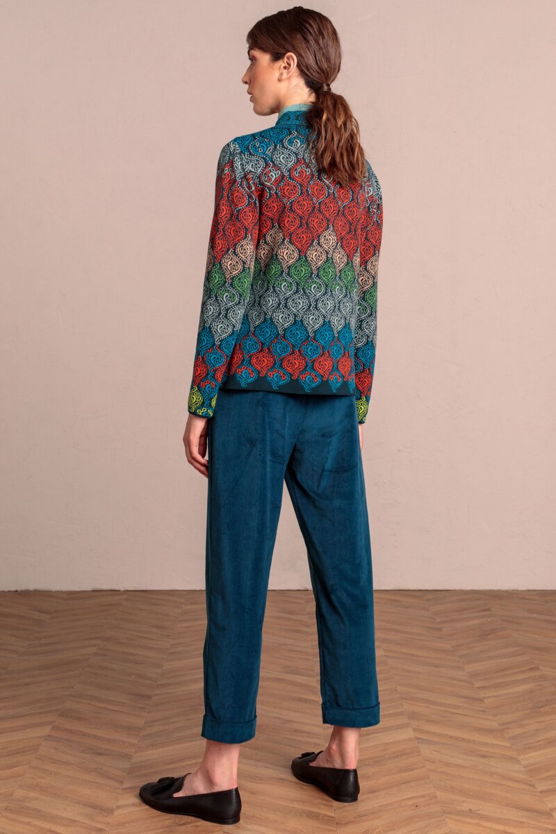 Jacket, Geometric Pattern - Pazifik - Knitted Jackets - Ivko