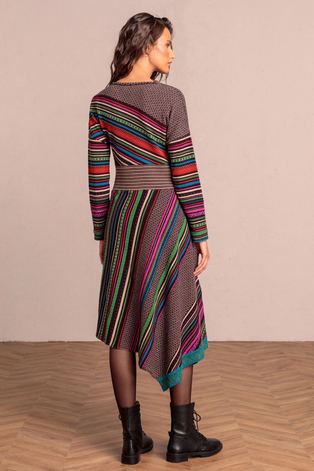 Asymmetric Dress, Geometric Pattern