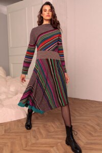 Asymmetric Dress, Geometric Pattern